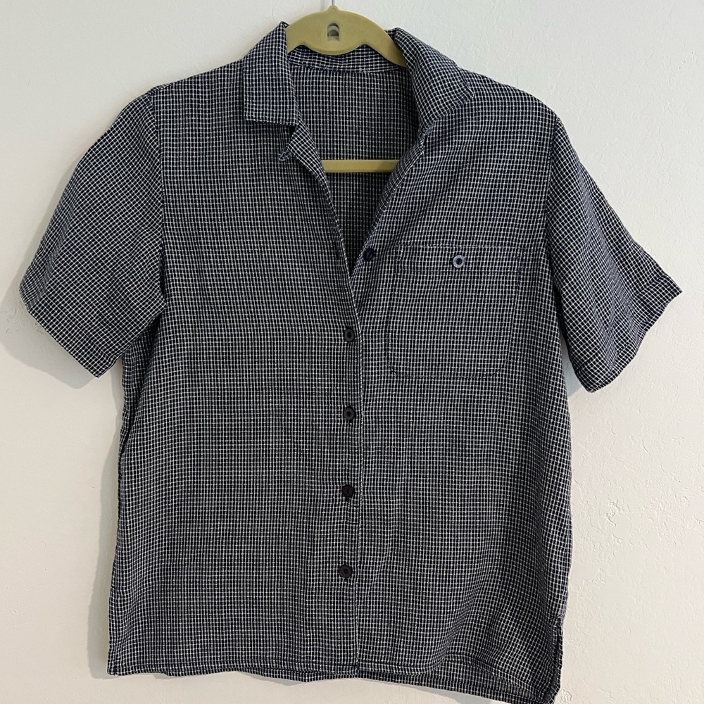 Vintage Plaid Button Down Top
